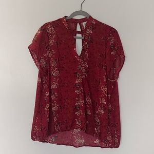Self Esteem Red Floral Blouse